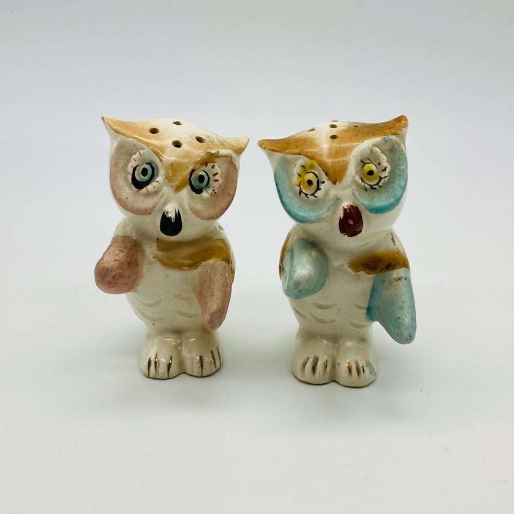 Vintage Owl Ceramic Salt & Pepper Shakers